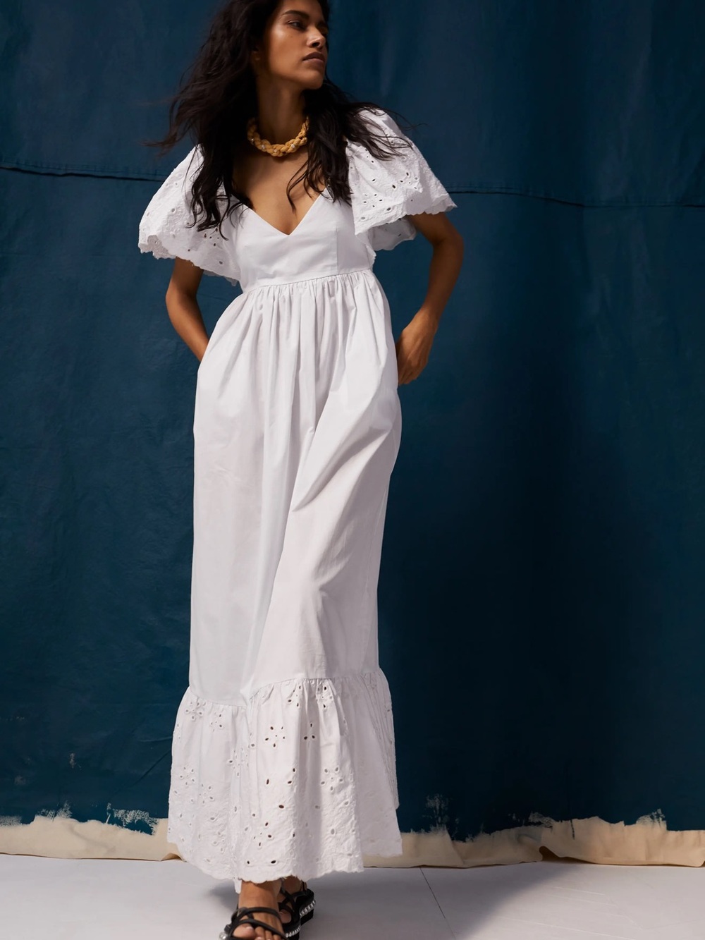 En Saison White Eyelet Maxi Dress